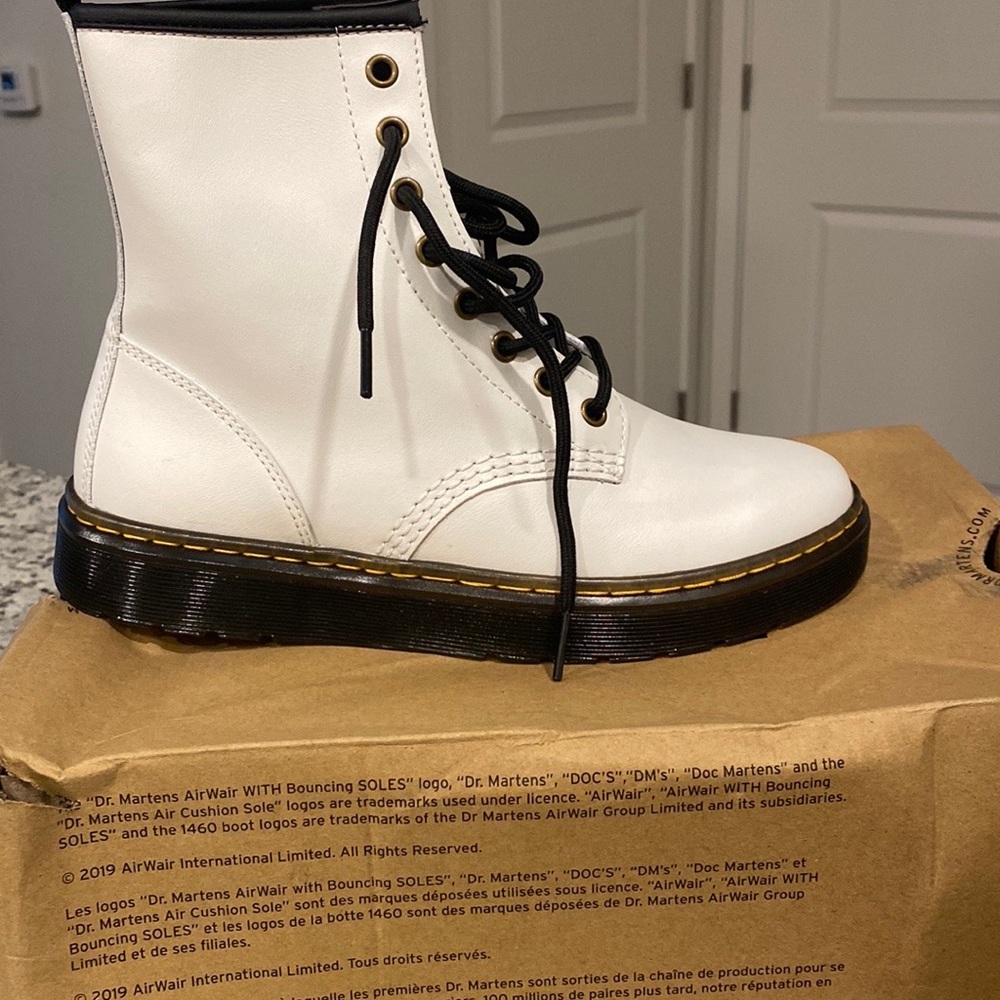 White Dr Martens Lace up boots
